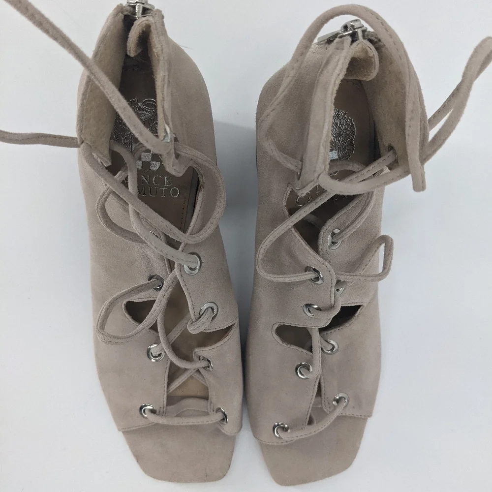 VINCE CAMUTO Nahara Suede Laceup Heels